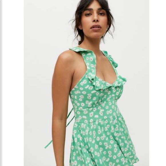 UO Emilia Ruffle Tie-Back Romper - Picture 3 of 3